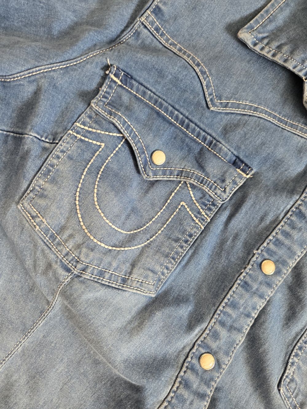 True Religion Light Blue Denim Shirt - Picture 2 of 3